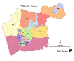 Wahlbezirskeinteilung der Stadt Kempen